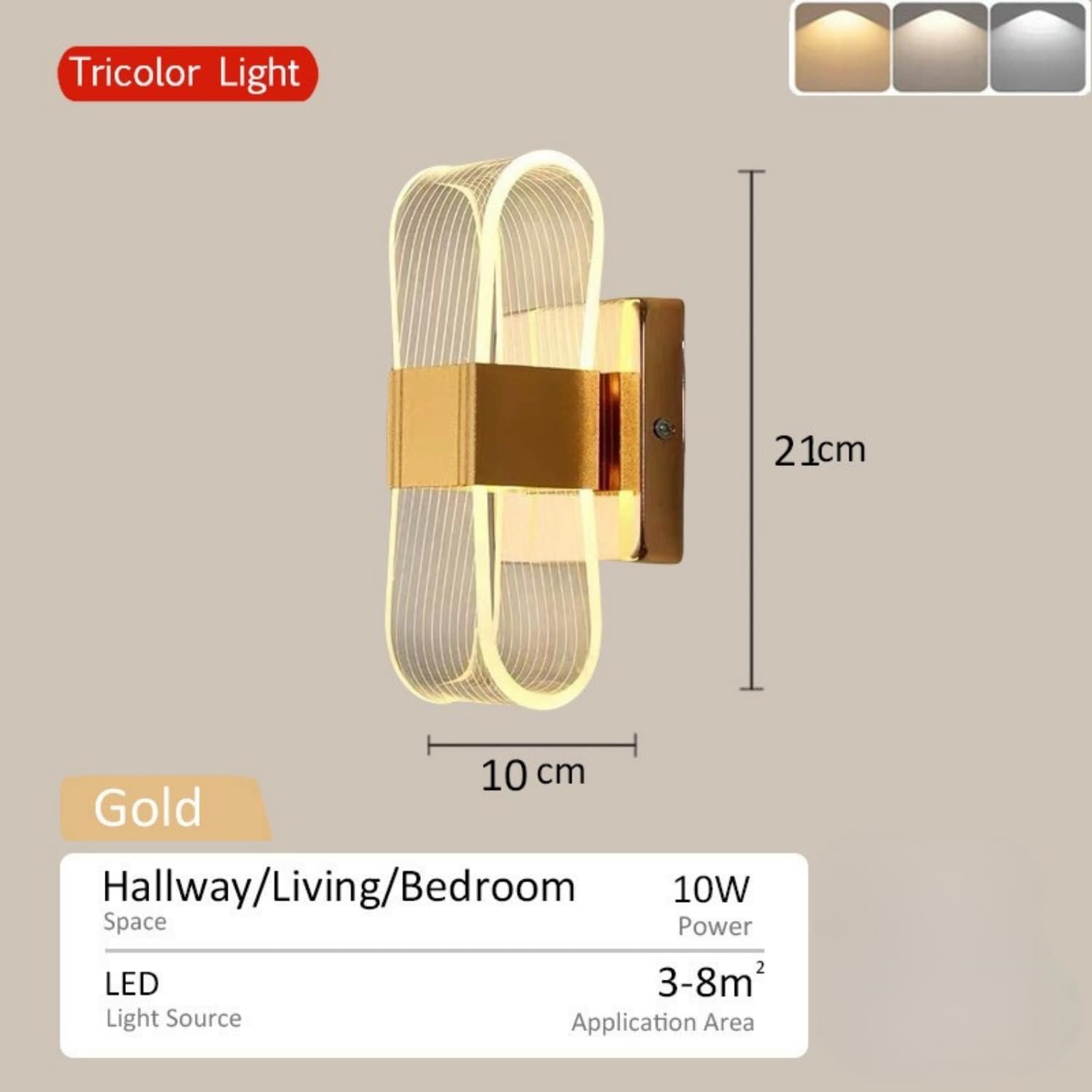 3D Moon LED Wall Lamp Modern Art