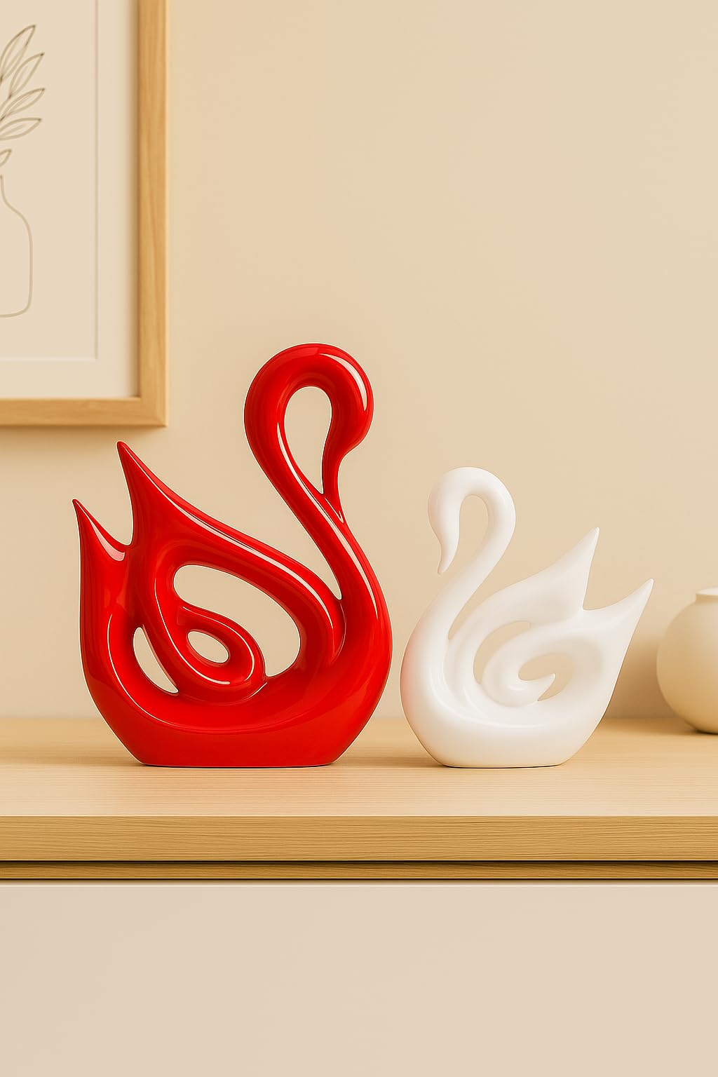 Lucky Deer Family Matte Finish Ceramic Figures - (Set of 3, Matte Brown)