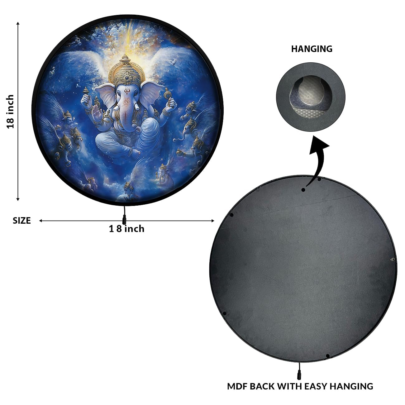 Full Moon Scenic View Night Wall Lamp Painting