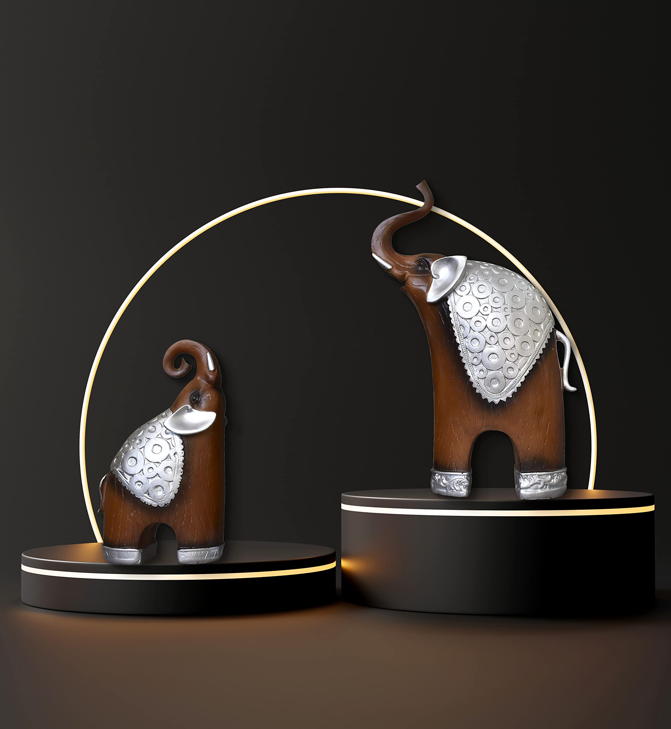 Lucky Deer Family Matte Finish Ceramic Figures - (Set of 3, Matte Brown)