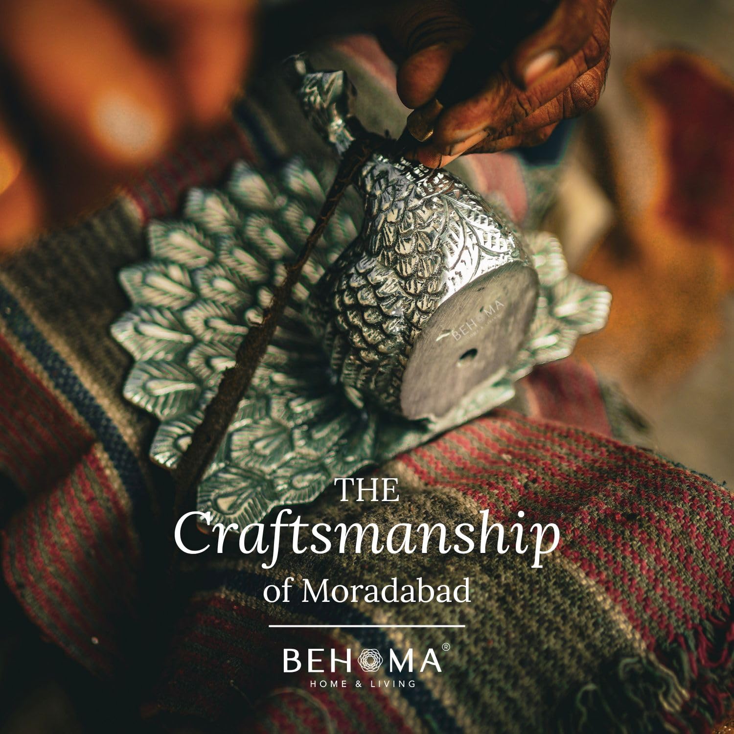 BEHOMA Metal Dancing Peacock Figurine for Good Luck & Love,Candle Holder for Home Dcor Tabletop Living,Showpiece for Valentine's Day,Birthday(Scented Glass Votive Candle Included),Gold,18.5cm,11cm