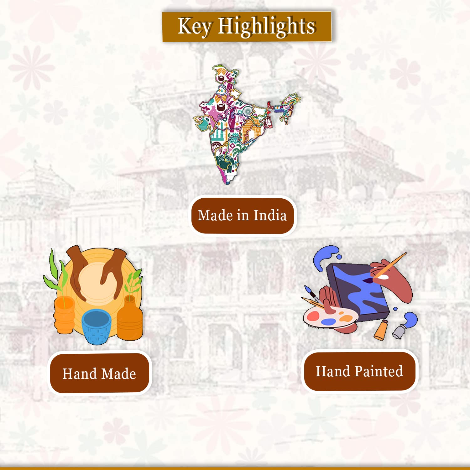 Lucky Deer Family Matte Finish Ceramic Figures - (Set of 3, Matte Brown)