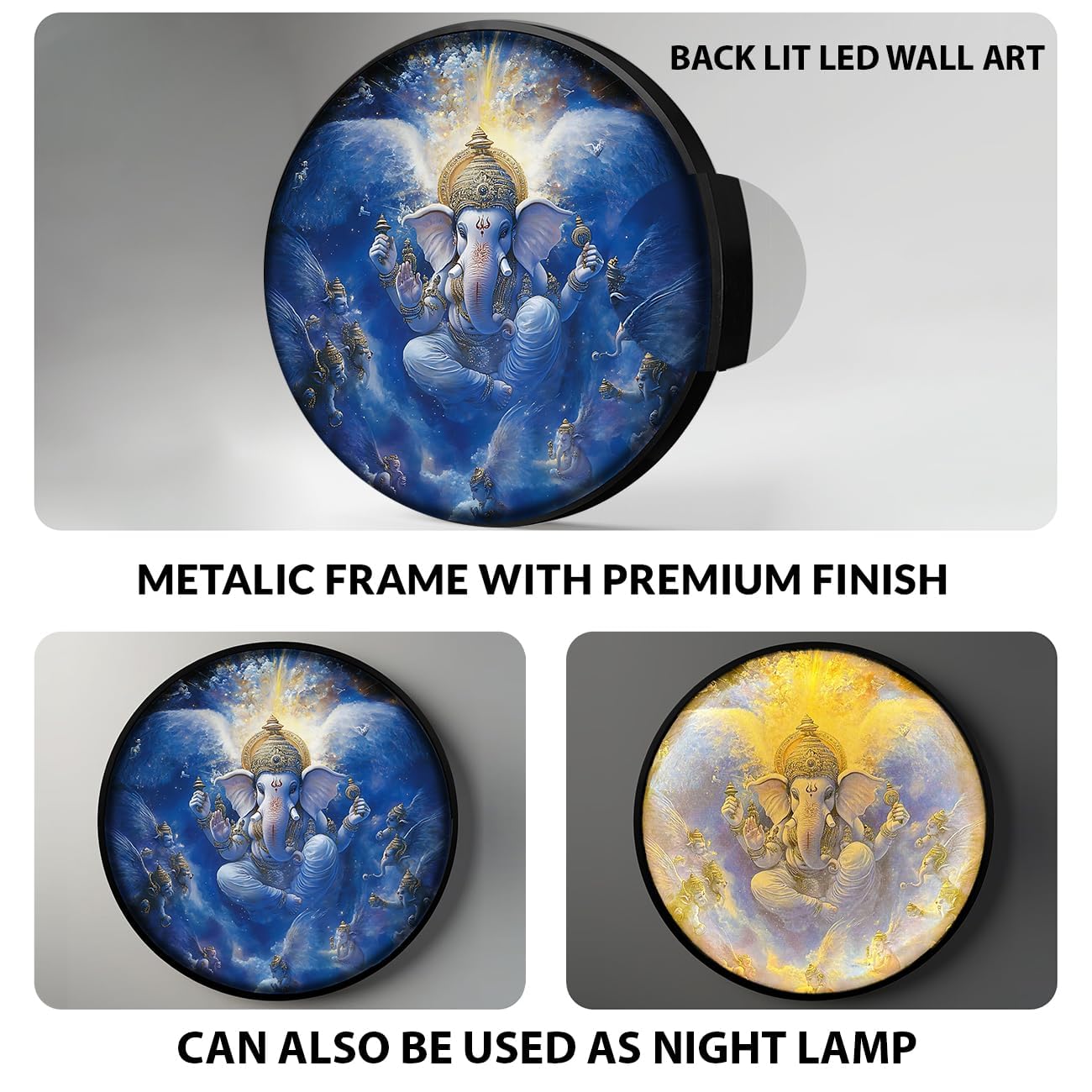Full Moon Scenic View Night Wall Lamp Painting