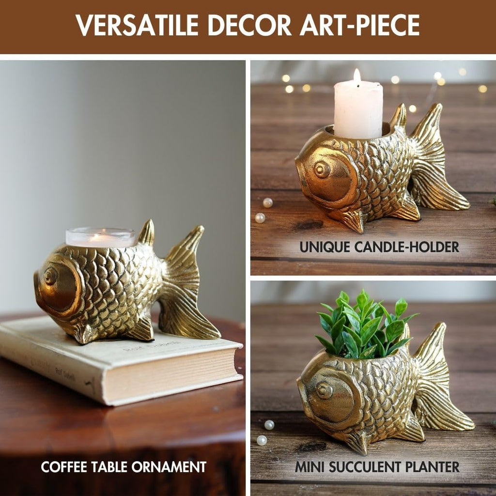 BEHOMA Metal Dancing Peacock Figurine for Good Luck & Love,Candle Holder for Home Dcor Tabletop Living,Showpiece for Valentine's Day,Birthday(Scented Glass Votive Candle Included),Gold,18.5cm,11cm