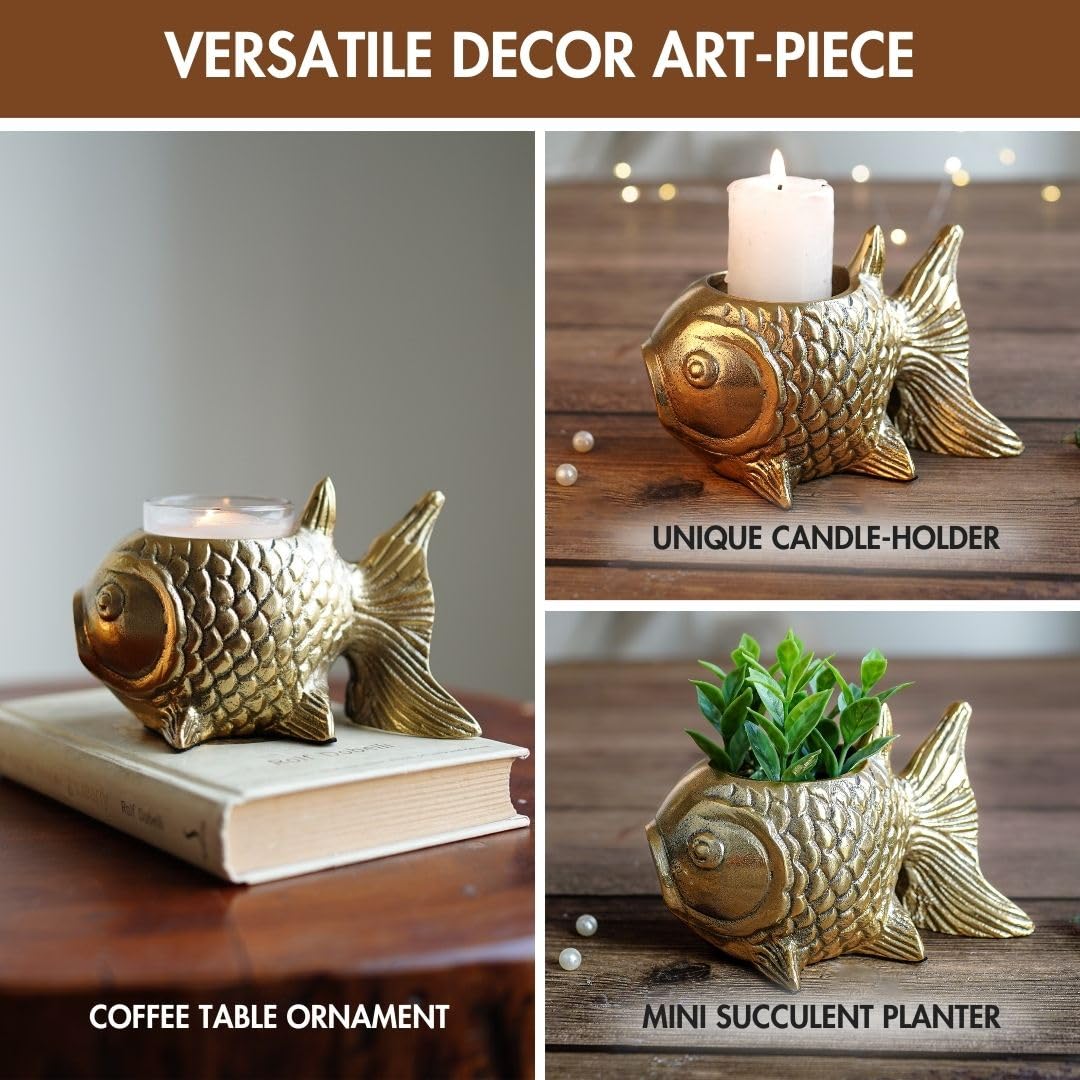 BEHOMA Metal Dancing Peacock Figurine for Good Luck & Love,Candle Holder for Home Dcor Tabletop Living,Showpiece for Valentine's Day,Birthday(Scented Glass Votive Candle Included),Gold,18.5cm,11cm