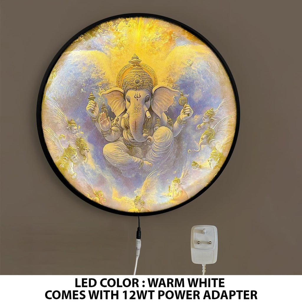 Full Moon Scenic View Night Wall Lamp Painting