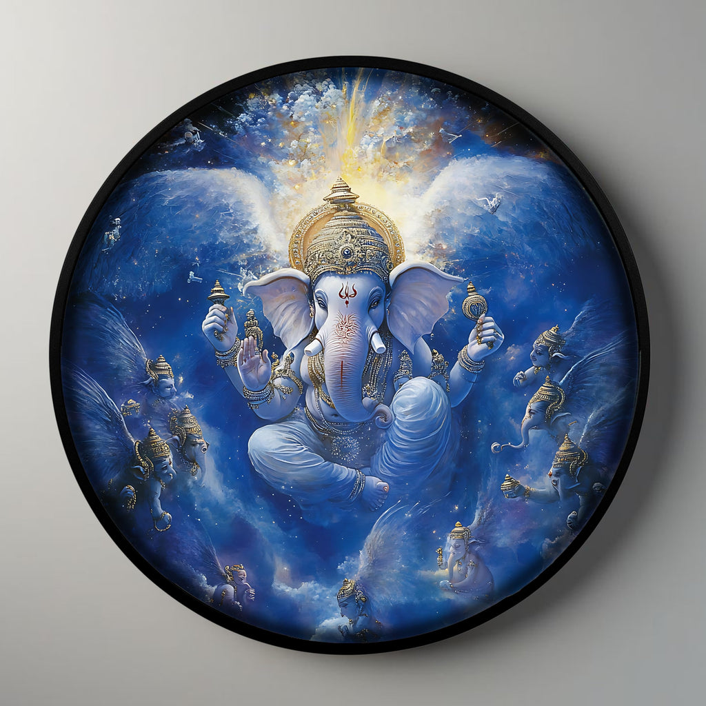 Full Moon Scenic View Night Wall Lamp Painting