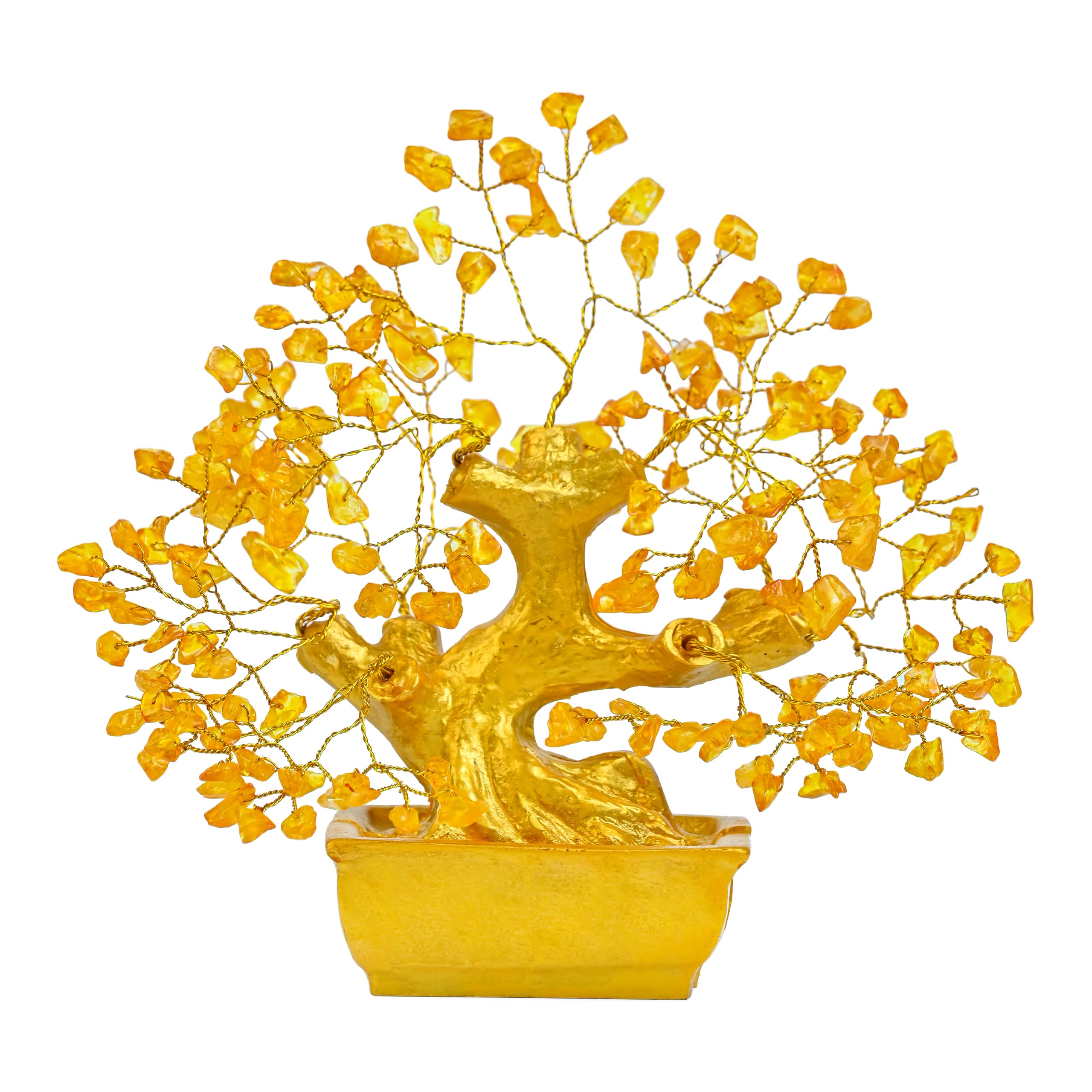 7 Chakra Crystal Bonsai Tree with Golden Money Bag Base