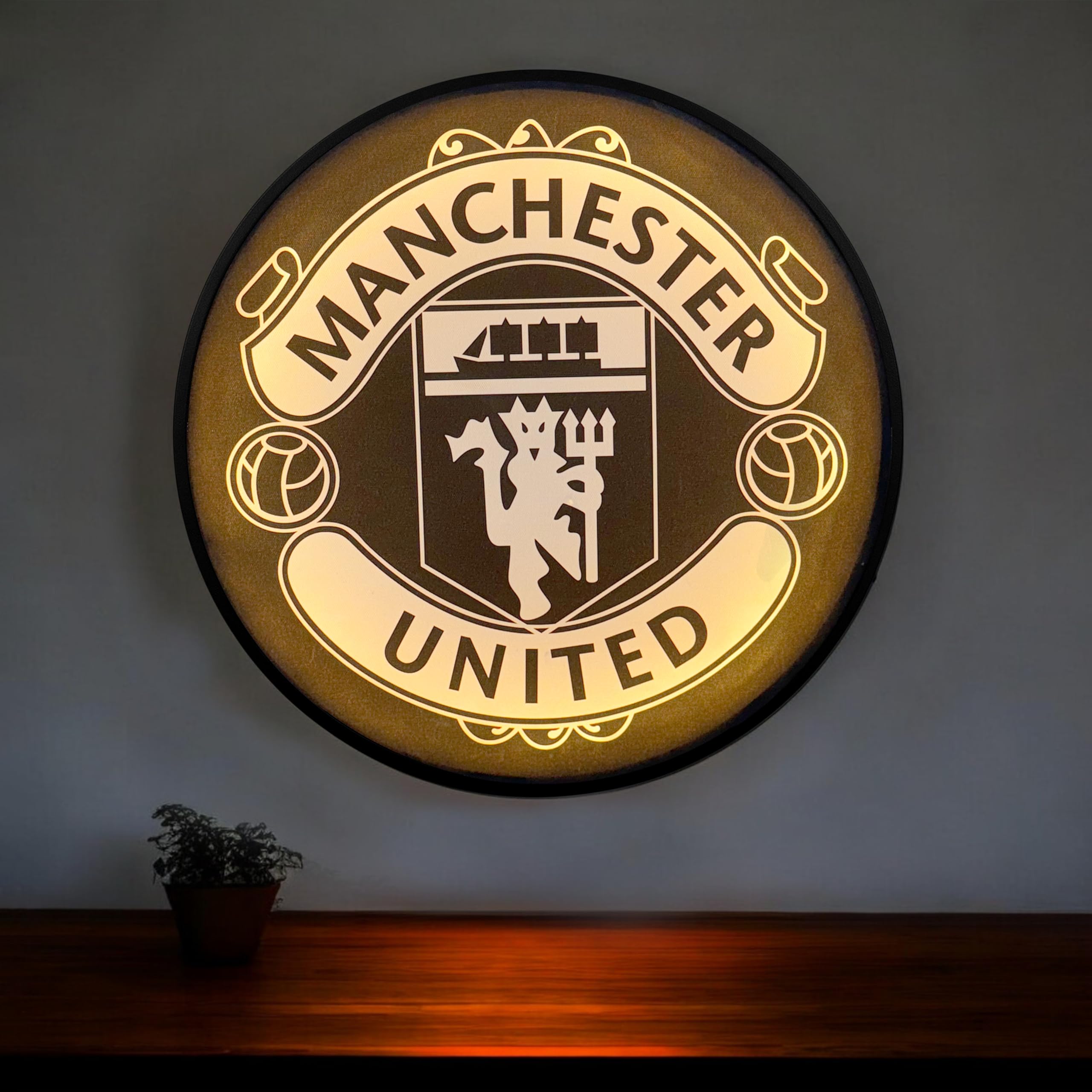 Full Moon Scenic View Night Wall Lamp Painting