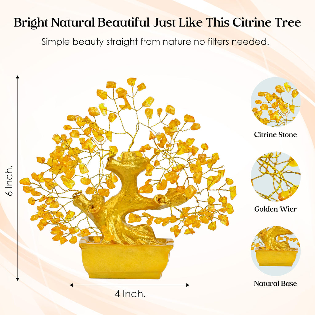 7 Chakra Crystal Bonsai Tree with Golden Money Bag Base