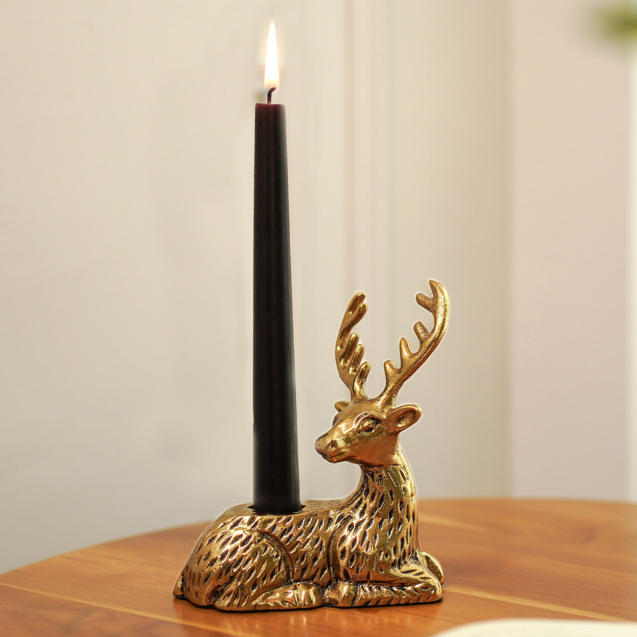 BEHOMA Metal Dancing Peacock Figurine for Good Luck & Love,Candle Holder for Home Dcor Tabletop Living,Showpiece for Valentine's Day,Birthday(Scented Glass Votive Candle Included),Gold,18.5cm,11cm