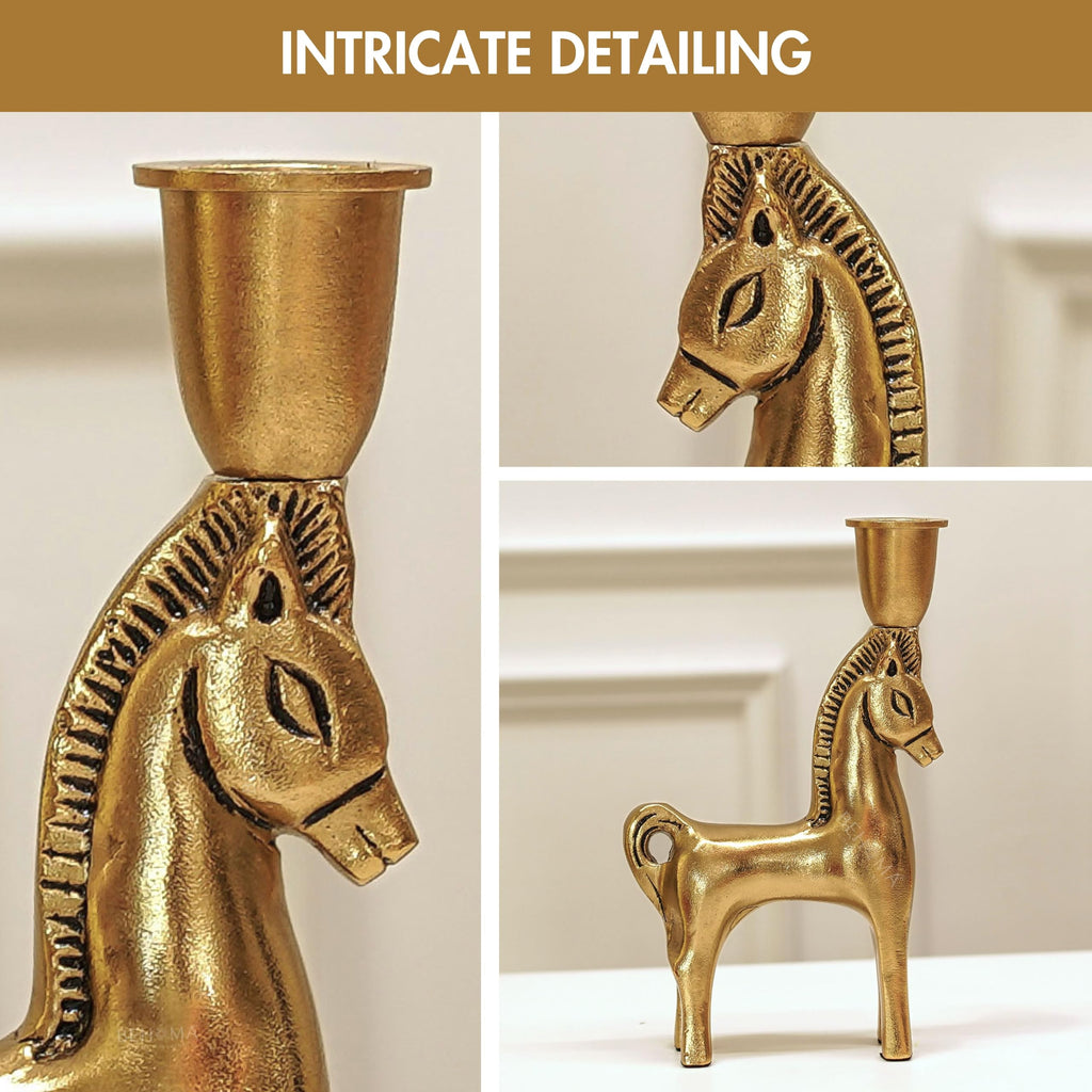 BEHOMA Metal Dancing Peacock Figurine for Good Luck & Love,Candle Holder for Home Dcor Tabletop Living,Showpiece for Valentine's Day,Birthday(Scented Glass Votive Candle Included),Gold,18.5cm,11cm