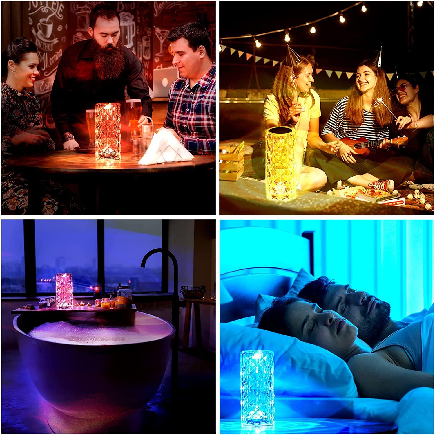 3D Moon Lamp with Wooden Stand