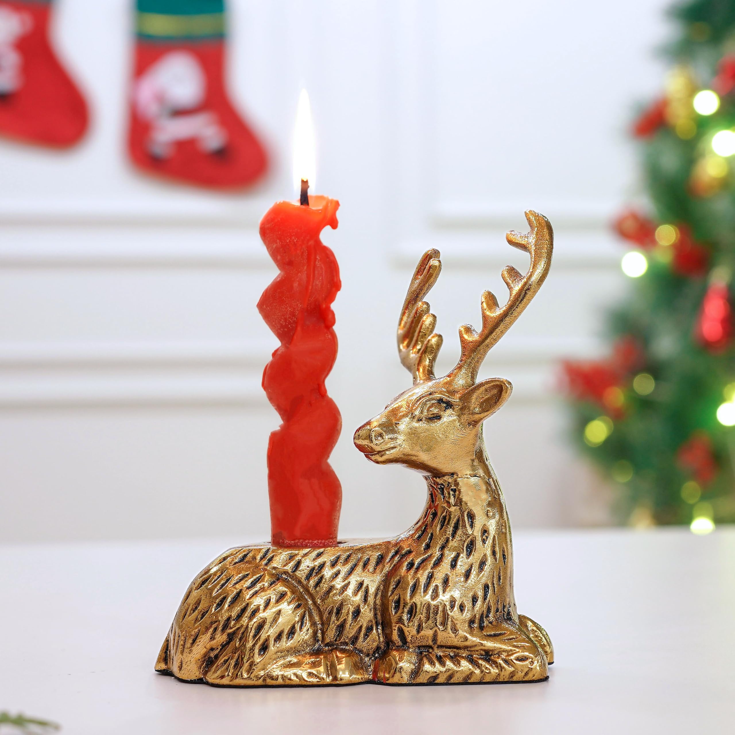 BEHOMA Metal Dancing Peacock Figurine for Good Luck & Love,Candle Holder for Home Dcor Tabletop Living,Showpiece for Valentine's Day,Birthday(Scented Glass Votive Candle Included),Gold,18.5cm,11cm