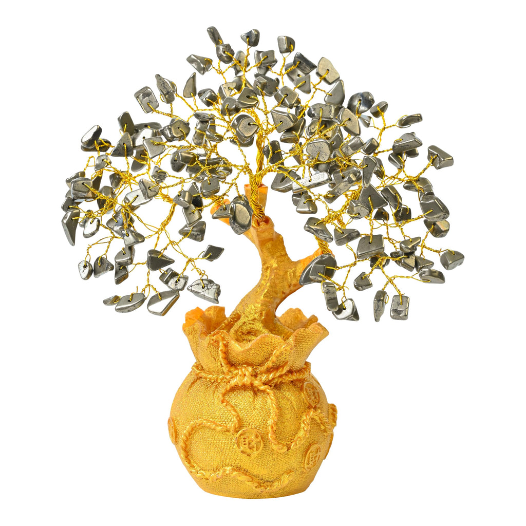 7 Chakra Crystal Bonsai Tree with Golden Money Bag Base